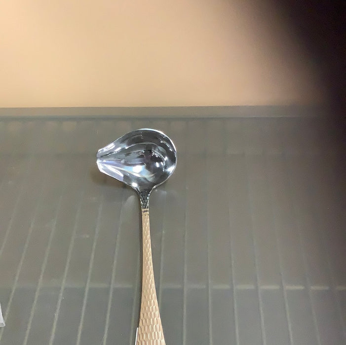 Acopa Industry 9 3/4" 18/8 Stainless Steel Extra Heavy Weight 1 oz. Serving Ladle