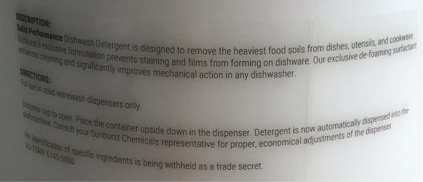 Solid Performance 8lb(detergent for dishwasher)