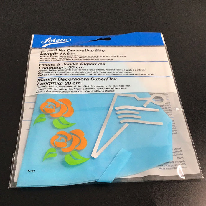 Ateco 3730 Superflex 11.8in Blue Thermoplastic Polyurethane Reusable Pastry Bag