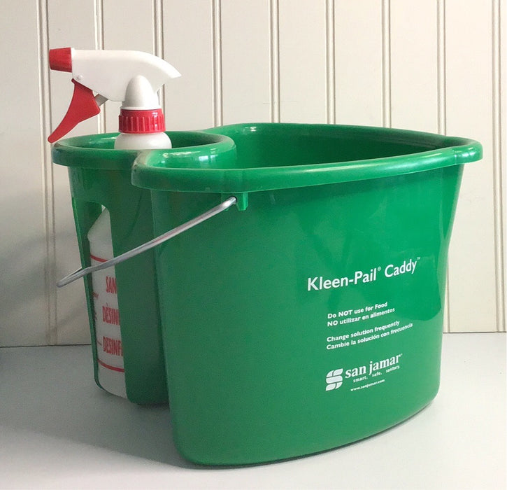 San Jamar KP500 Kleen-Pail Cleaning Caddy with Pail and Spray Bottle