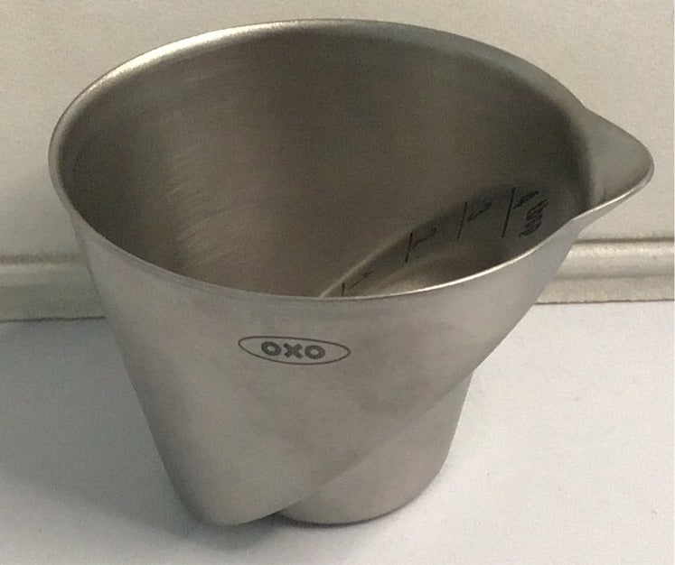 OXO 1233080 2 oz. (1/4 Cup) Stainless Steel Angled Measuring Cup / Jigger