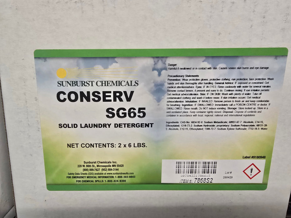 SG65 Conserv sg-65 detergent 2/cs