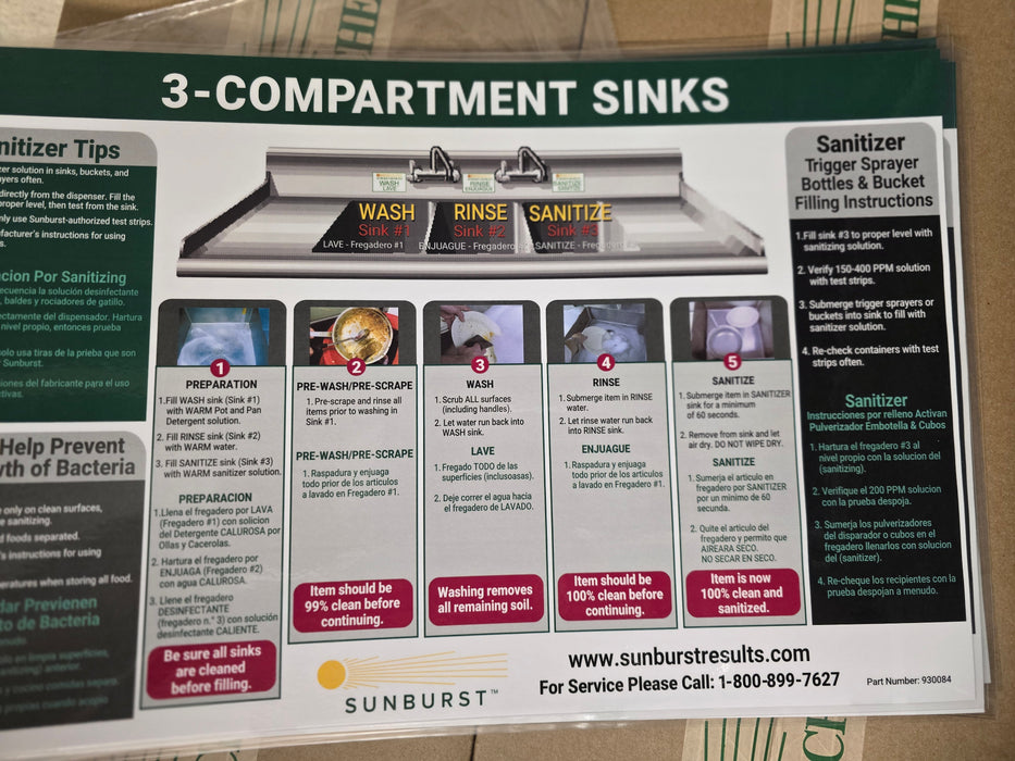 3 comp sink sign