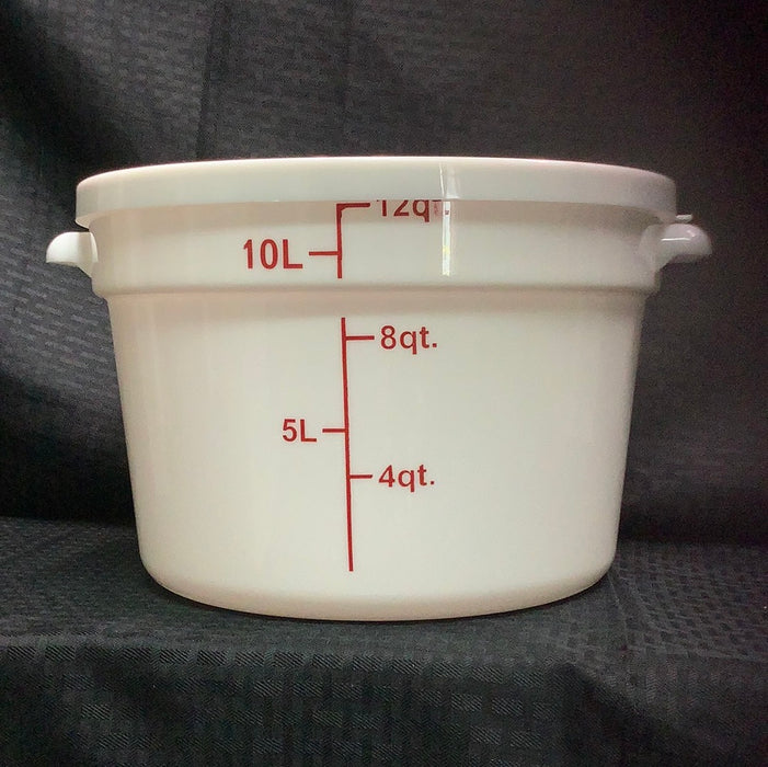 Choice 12 Qt. White Round Polypropylene Food Storage Container and Lid