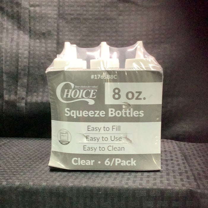 Choice 8 oz. Clear Squeeze Bottle