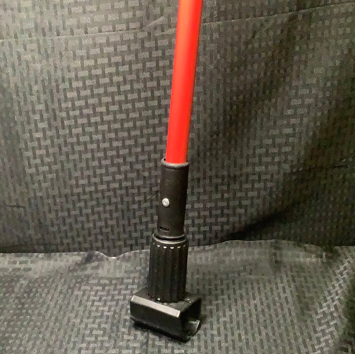 60" Red Fiberglass Jaw Style Mop Handle with Plastic Head