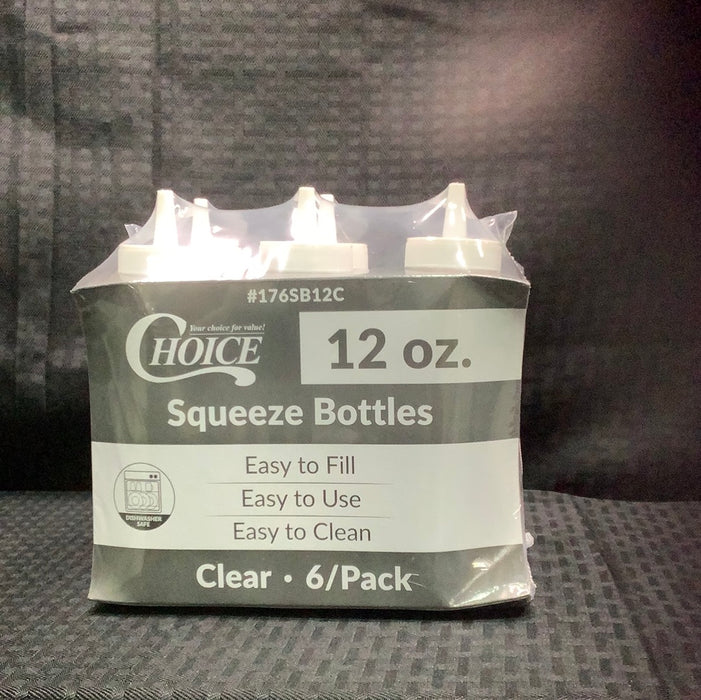 Choice 12 oz. Clear Squeeze Bottle