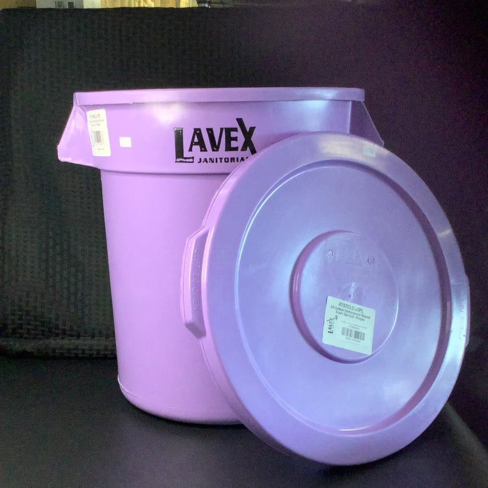 10 Gallon / 160 Cup Purple Round Ingredient Storage Bin with Lid