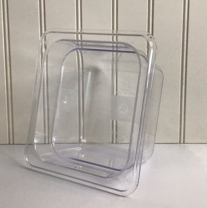 Winco 1/6 Size Clear Polycarbonate Food Pan - 4" Deep