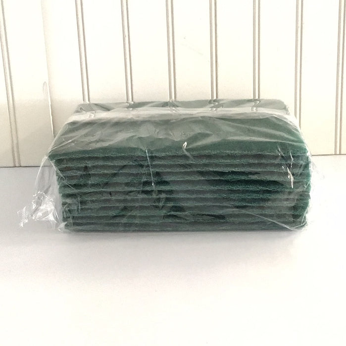 Scrubble by ACS S096 Green Medium Duty Scouring Pad- 10/pk