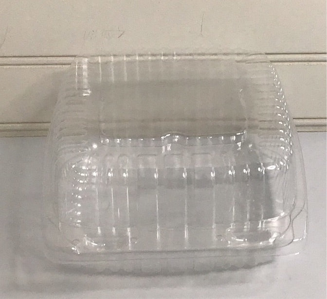 6" Square Clear Plastic Hinged Container 500/Case - PXT-600