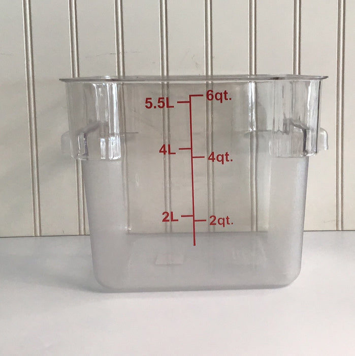 Choice 6 Qt. Clear Square Polycarbonate Food Storage Container