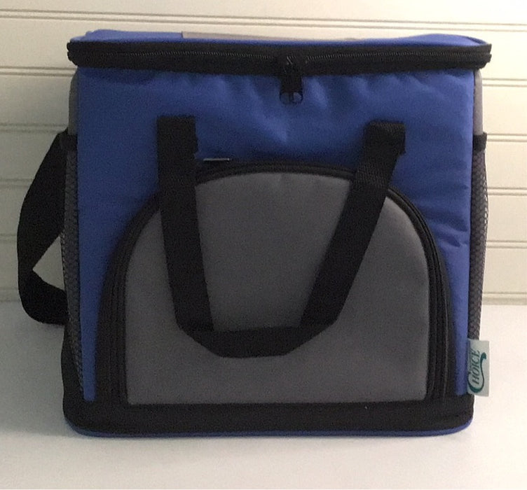 Choice Blue Small Insulated Soft Cooler Bag with Shoulder Strap (Holds 24 Cans)`