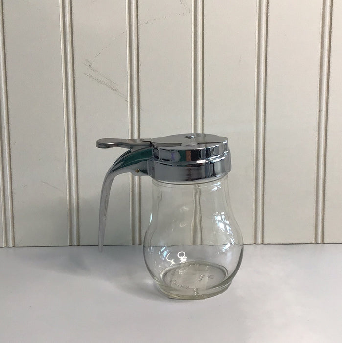 6 oz. Glass Syrup Dispenser with Chrome Plated Alloy Top