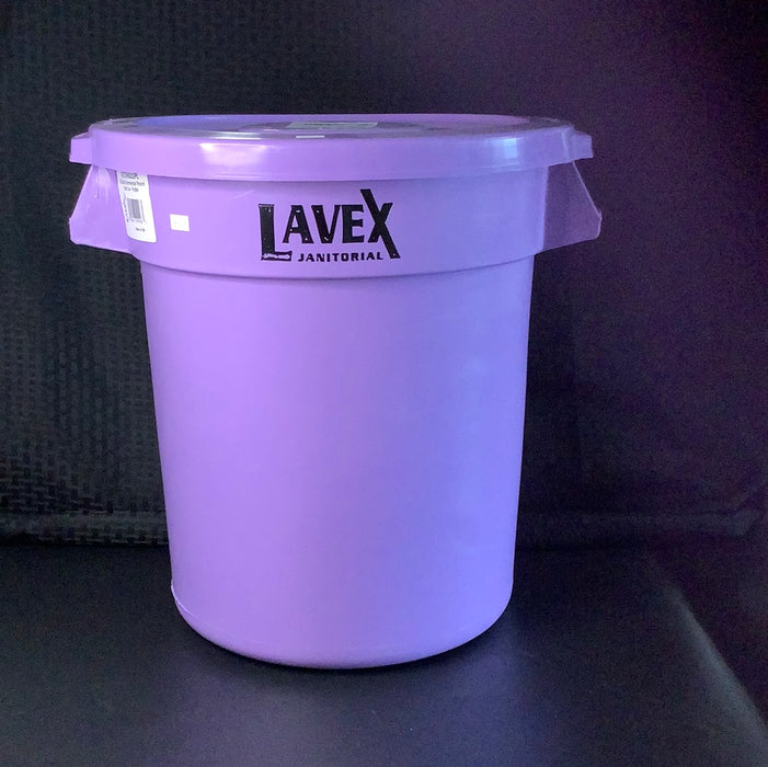 10 Gallon / 160 Cup Purple Round Ingredient Storage Bin with Lid