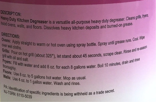 Heavy Duty Kitchen Degreaser