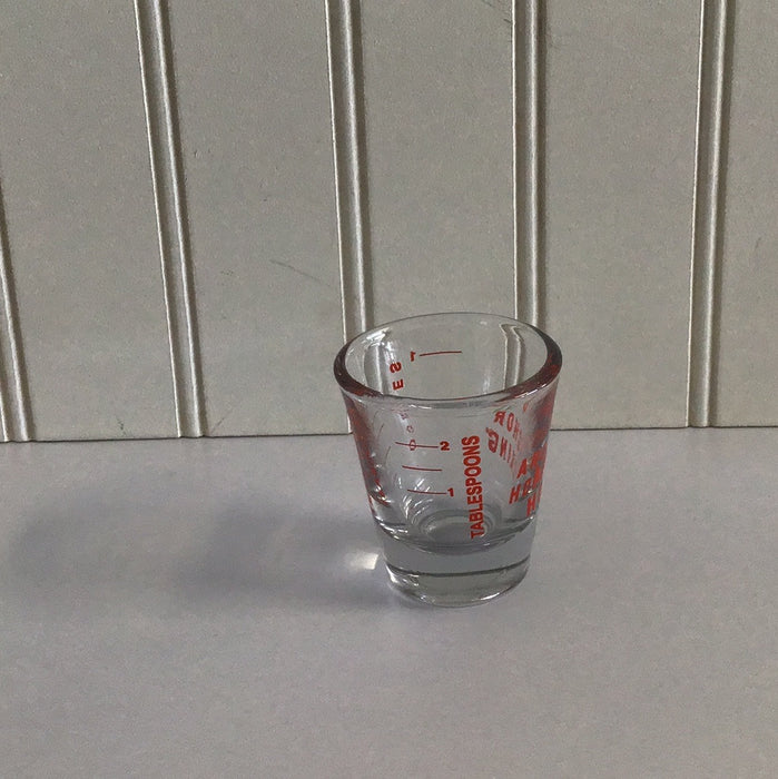 Anchor Hocking 1 oz. Measuring Glass with Red Print and Gradations