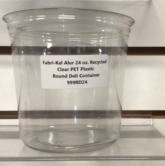 Fabri-Kal Alur 24 oz. Recycled Clear PET Plastic Round Deli Container - 500/Pack