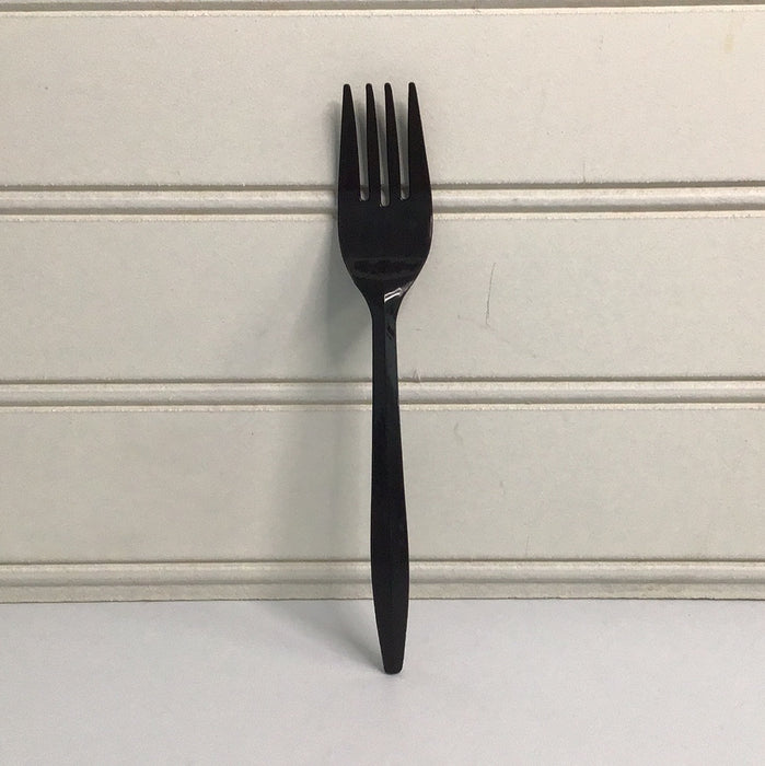 Choice Medium Weight Black Plastic Fork - 1000/Case