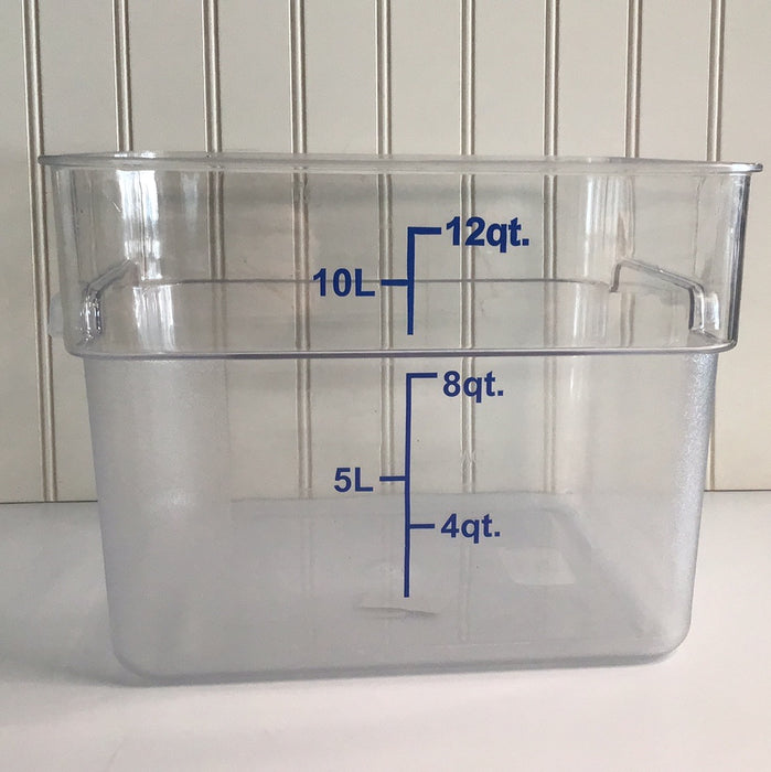 12 Qt. Clear Square Polycarbonate Food Storage Container