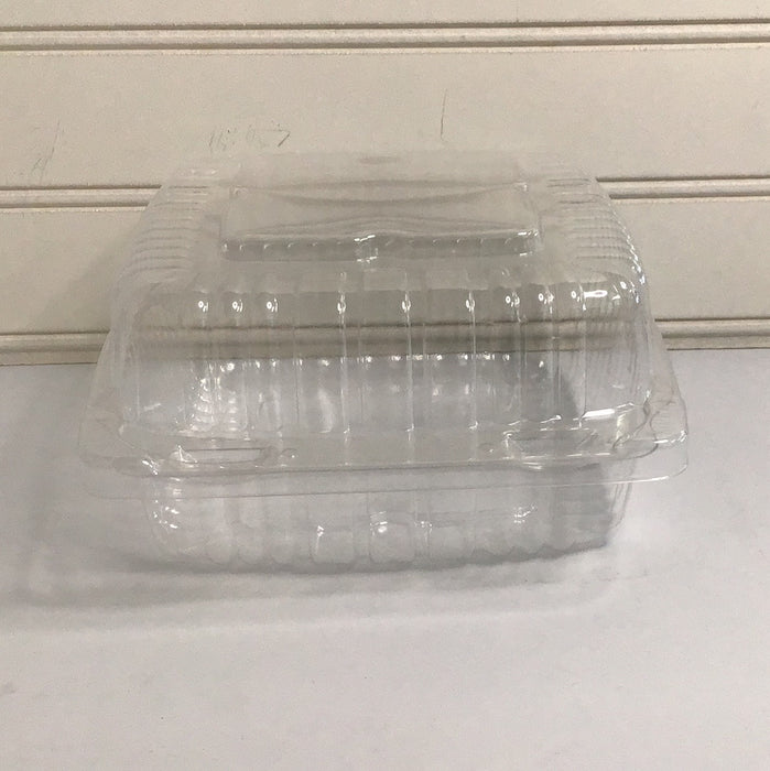 6" Square Clear Plastic Hinged Container 500/Case - PXT-600