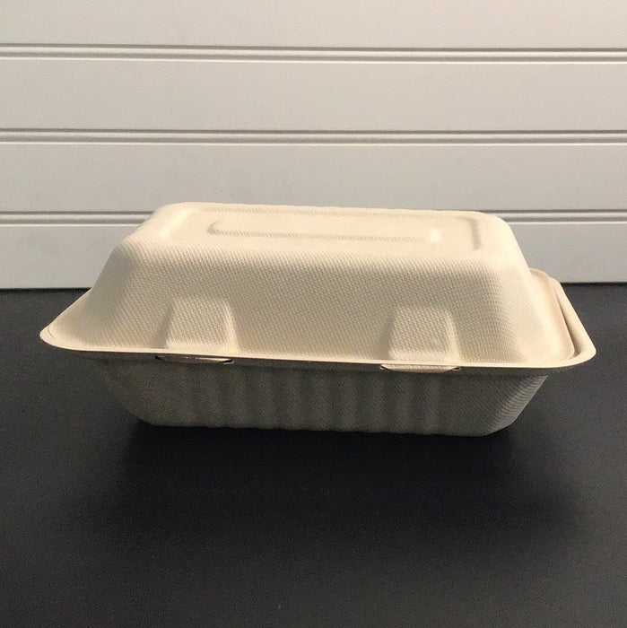 9" x 6" x 3" Uncoated Clamshell Container