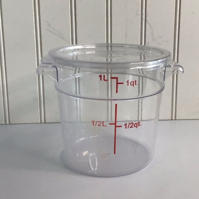 Choice 1 Qt. Clear Round Polycarbonate Food Storage Container Lid