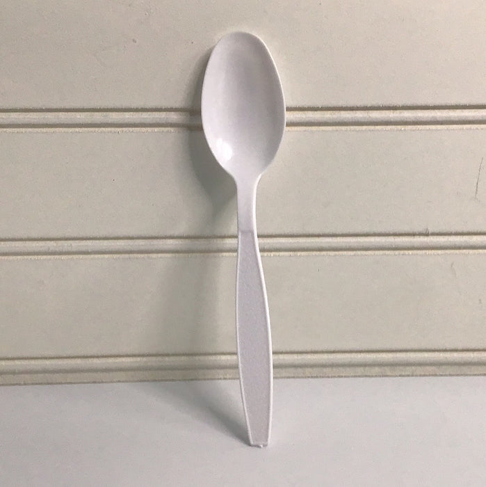 Visions White Heavy Weight Plastic Teaspoon - Case of 1000