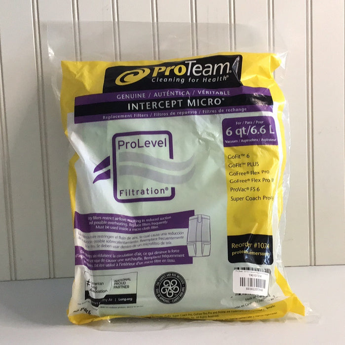 ProTeam 107314 Vacuum Bag for 6 Qt. Backpack Vacuums - 10/Pack