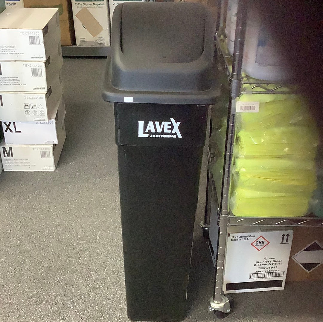 Lavex 35 Gallon Gray Square Trash Can