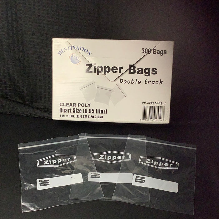 Destination GTS Quart Size Zipper Bags - 300 ct - PM-DWZD003-1