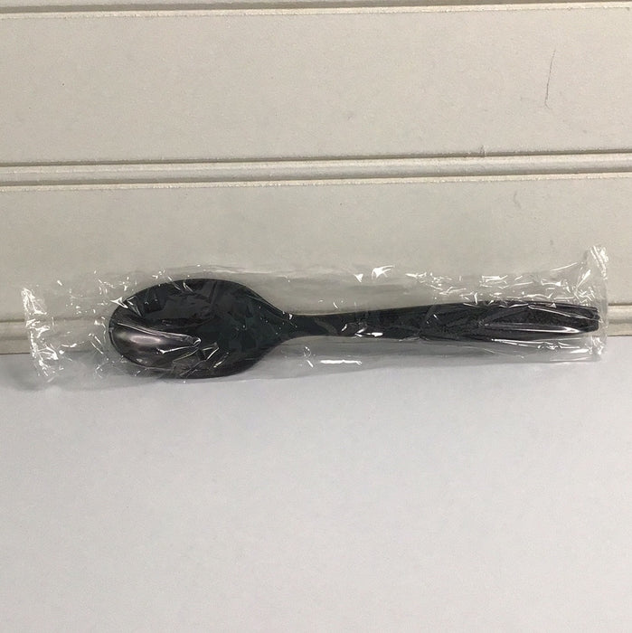 Visions Individually Wrapped Black Heavy Weight Plastic Teaspoon - 1000/Case