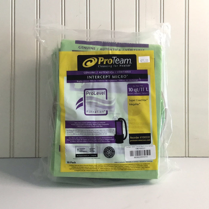 ProTeam 100331 Vacuum Bag for 10 Qt. Backpack Vacuums - 10/Pack