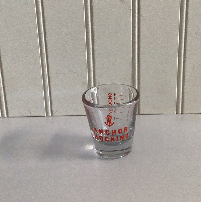 Anchor Hocking 96522AHG18 1 oz. Measuring Glass with Red Print and  Graduations