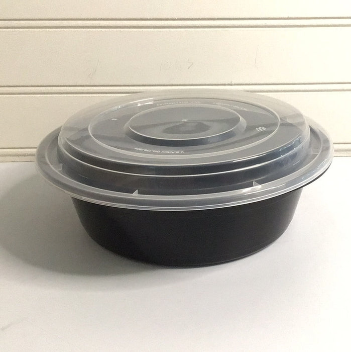 32 oz. Black Rectangular Container w/ Clear Lid 150/Case LT-32- 081532