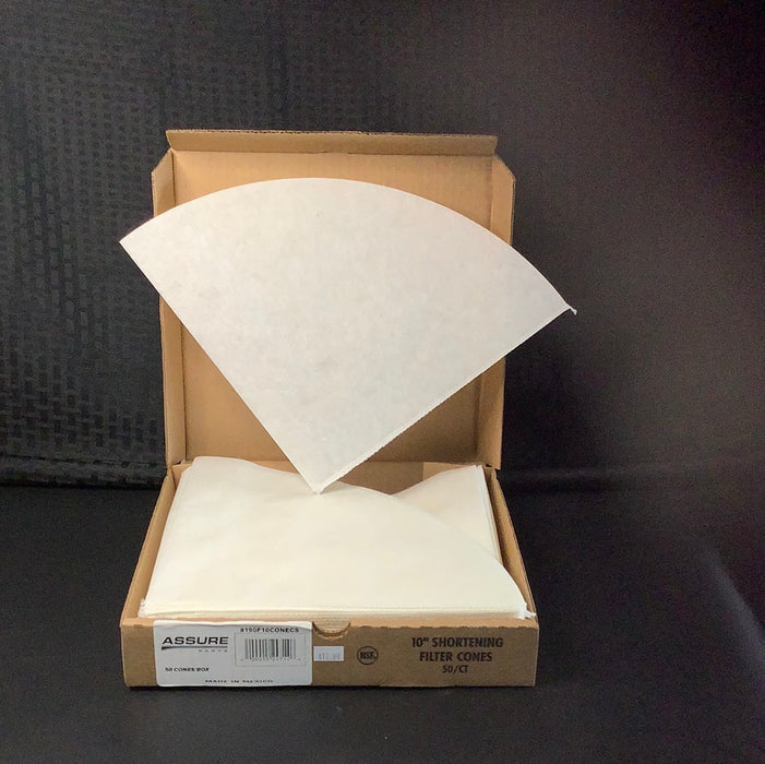 10" Fryer Oil Filter Paper Cone - 50/Box