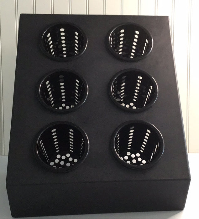 Choice Six Hole Plastic Flatware Organizer with Black Perforated Plastic Cylinders