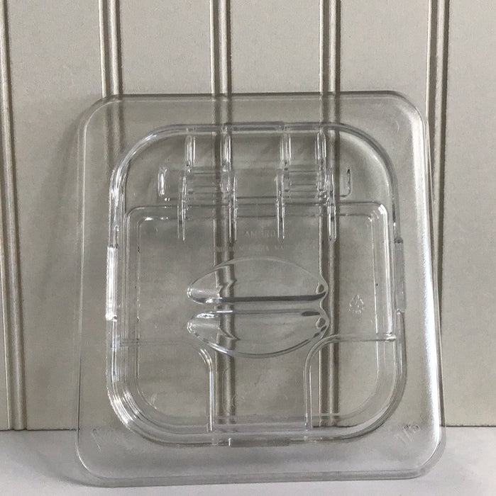 Cambro Camwear 1/6 Size Clear Polycarbonate FlipLid