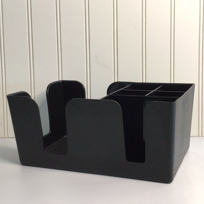Choice Black Plastic Bar Caddy Organizer - 9 3/8 x 5 5/8 x 4 3/16